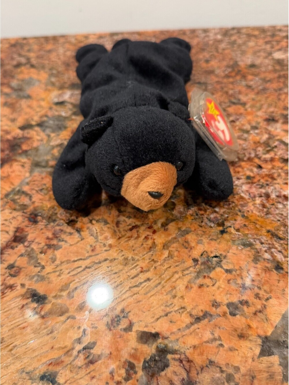 Vintage Ty Beanie Baby Blackie The Bear Plush Toy